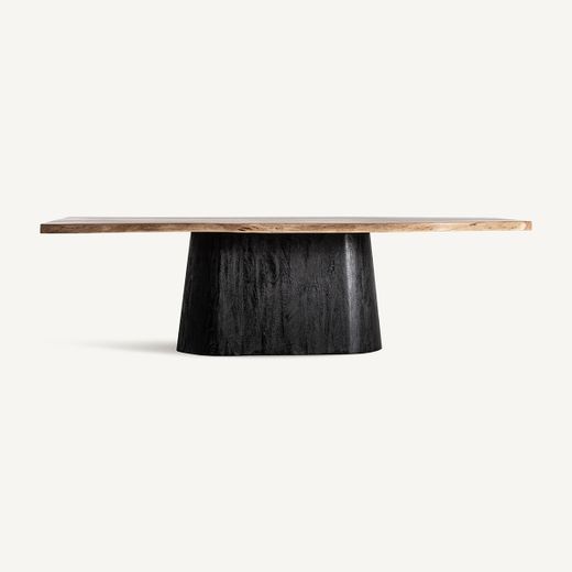 Mesa de comedor de madera en negro y marrón, 260 x 105 x 76 cm | Knaith