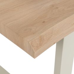 Wood and iron dining table in natural and cream, 160 x 90 x 75 cm