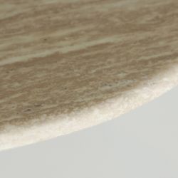Mesa de comedor de madera y mármol sintético en marrón  y beige, 180 x 90 x 75 cm | Verona