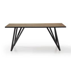 Esstisch aus Holz und Metall in Natur und Schwarz, 180 x 90 x 76 cm | Myla