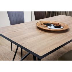 Esstisch aus Holz und Metall in Natur und Schwarz, 180 x 90 x 76 cm | Myla