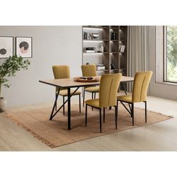 Esstisch aus Holz und Metall in Natur und Schwarz, 180 x 90 x 76 cm | Myla