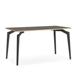 Wooden and metal dining table in black, 140 x 80 x 77 cm | Denia