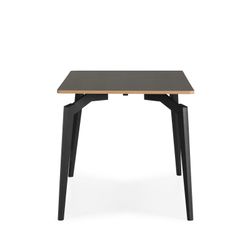 Wooden and metal dining table in black, 140 x 80 x 77 cm | Denia