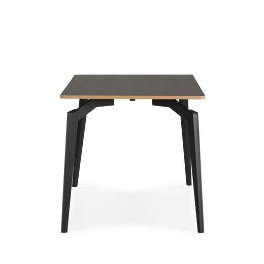 Wooden and metal dining table in black, 140 x 80 x 77 cm | Denia