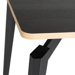 Wooden and metal dining table in black, 140 x 80 x 77 cm | Denia