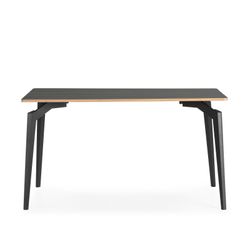 Wooden and metal dining table in black, 140 x 80 x 77 cm | Denia