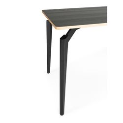Wooden and metal dining table in black, 140 x 80 x 77 cm | Denia