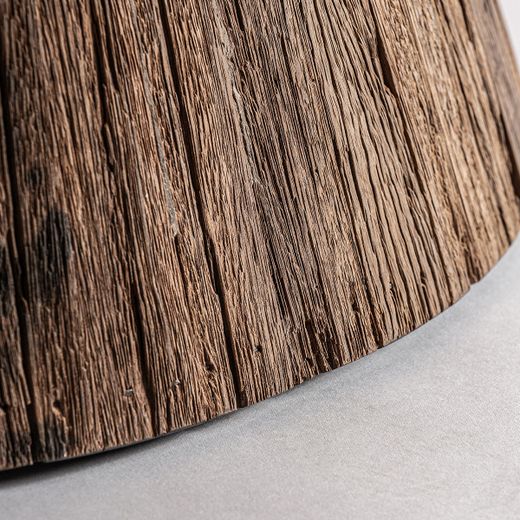 Mesa de comedor de madera y piedra en marrón y blanco, 120 x 120 x 80 cm | Toigne