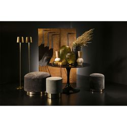 Black marble dining table, Ø90x75 cm