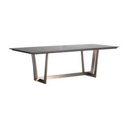 Mesa de comedor de metal y cerámica en negro, 250 x 105 x 78 cm | Tremp