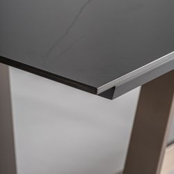 Mesa de comedor de metal y cerámica en negro, 250 x 105 x 78 cm | Tremp
