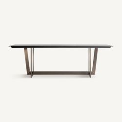 Mesa de comedor de metal y cerámica en negro, 250 x 105 x 78 cm | Tremp