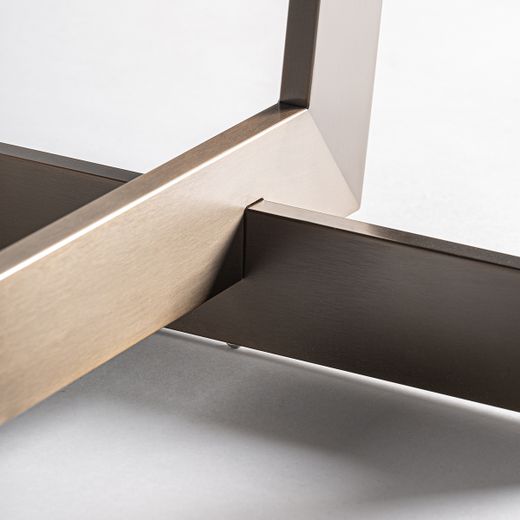 Mesa de comedor de metal y cerámica en negro, 250 x 105 x 78 cm | Tremp