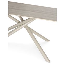 Kremowy stół jadalny z kamienia i metalu, 180 x 90 x 76 cm | Tori