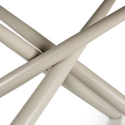 Kremowy stół jadalny z kamienia i metalu, 180 x 90 x 76 cm | Tori