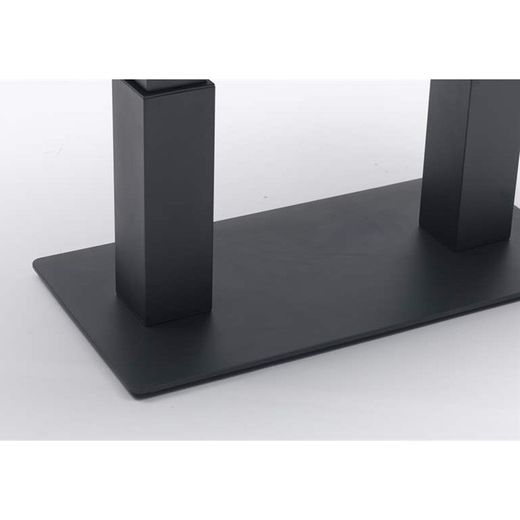 Lifttop-Esstisch aus Aluminium und Keramikglas in Anthrazit und Lichtgrau, 140 x 75 x 50/75 cm | Isabella