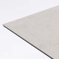 Lifttop-Esstisch aus Aluminium und Keramikglas in Anthrazit und Lichtgrau, 140 x 75 x 50/75 cm | Isabella