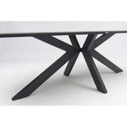 Lift-top dining table made of aluminium and ceramic glass in anthracite and medium grey, 240 x 100 x 75 cm | Bais