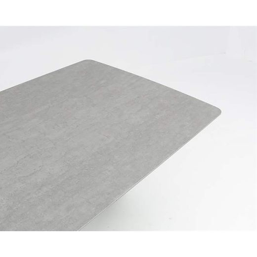 Lift-top dining table made of aluminium and ceramic glass in anthracite and medium grey, 240 x 100 x 75 cm | Bais
