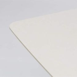 Lift-top dining table made of aluminium and ceramic glass in white and beige, 240 x 100 x 75 cm | Bais