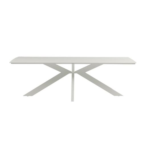 Conjunto de comedor para jardín de aluminio, cerámico y cuerda náutica en blanco y aqua | Bais + Isabela