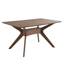 Dining table in mdf and walnut veneer finish, 140 x 90 x 74.50cm