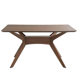 Dining table in mdf and walnut veneer finish, 140 x 90 x 74.50cm