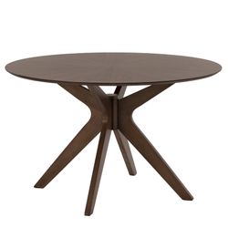 Stół do jadalni w wykończeniu mdf i fornir orzechowy, ø 120 x 75cm