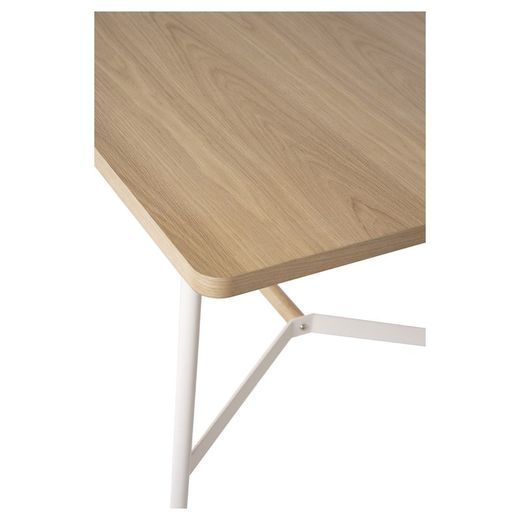 Table à manger en mdf finition placage chêne, 140 x 80 x 75cm