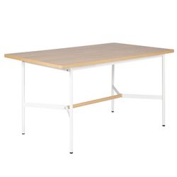 Table à manger en mdf finition placage chêne, 140 x 80 x 75cm