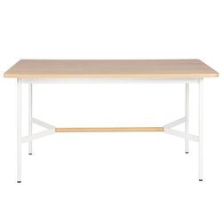 Table à manger en mdf finition placage chêne, 140 x 80 x 75cm