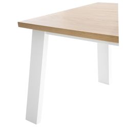Dining table in mdf and oak veneer finish, 160 x 90 x 76cm