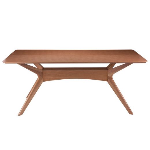 Dining table in mdf and oak veneer finish, 180 x 95 x 75cm