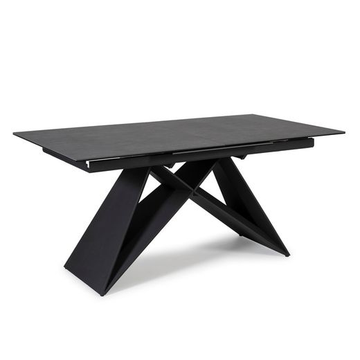 Table à manger extensible avec finition vitrocéramique ardoise, 160-220 x 90 x 76 cm
