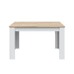 Extendable dining table finished in white and oak, 140/190 x 90 x 78 cm