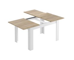 Extendable dining table finished in white and oak, 140/190 x 90 x 78 cm