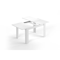 Glanzend witte uitschuifbare eettafel, 140/190 x 90 x 78 cm