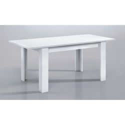 Glanzend witte uitschuifbare eettafel, 140/190 x 90 x 78 cm