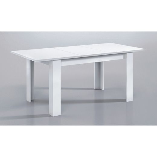 Glanzend witte uitschuifbare eettafel, 140/190 x 90 x 78 cm