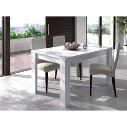 Glanzend witte uitschuifbare eettafel, 140/190 x 90 x 78 cm