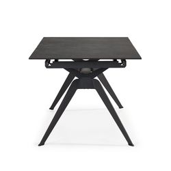 Extendable black metal and ceramic dining table, 160/220 x 90 x 76 cm | Lula