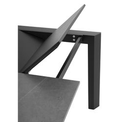 Extendable dining table in tempered glass and porcelain finish, 160/240 x 90 x 76 cm
