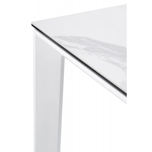 Utdragbart matbord i härdat glas och porslinsfinish, 160/240 x 90 x 76 cm