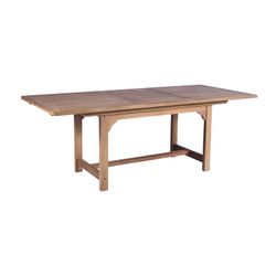 Extendable outdoor dining table in teak wood in honey, 160 x 90 x 76 cm | Mati