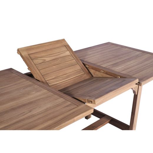 Garden dining set in honey-colored teak | Mati