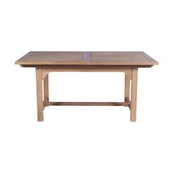 Extendable outdoor dining table in teak wood in honey, 160 x 90 x 76 cm | Mati