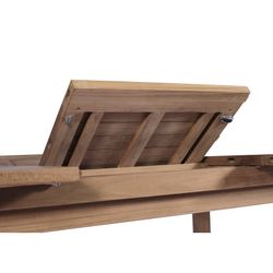 Extendable outdoor dining table in teak wood in honey, 160 x 90 x 76 cm | Mati