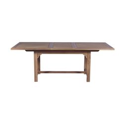 Extendable outdoor dining table in teak wood in honey, 160 x 90 x 76 cm | Mati