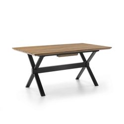 Tavolo da pranzo allungabile in legno impiallacciato. Struttura gambe in ferro nero140 / 180x90x76-160 / 200x90x76